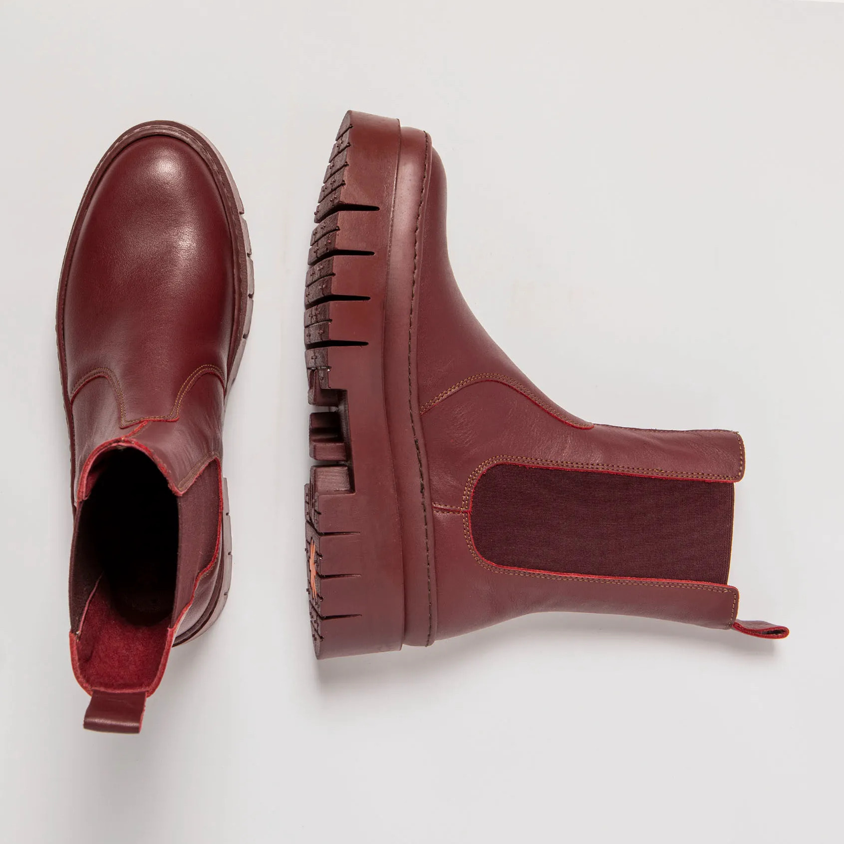 Botines 1954 NAPPA BURDEOS/AMBERES color Burdeos