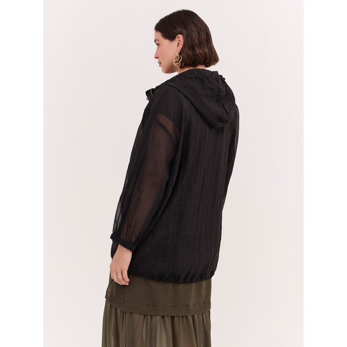 Fiorella Rubino - Parka de voile con capucha - Negro