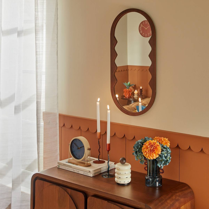 Miroir Homy ovale 35x70cm marron