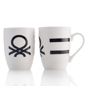 Set 4p mugs  logo estampado negro  benetton