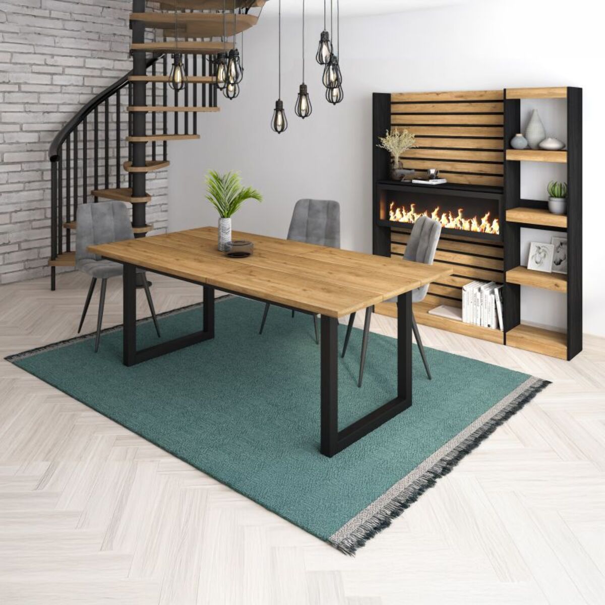 Mesa de comedor Altea 200 Roble Negro