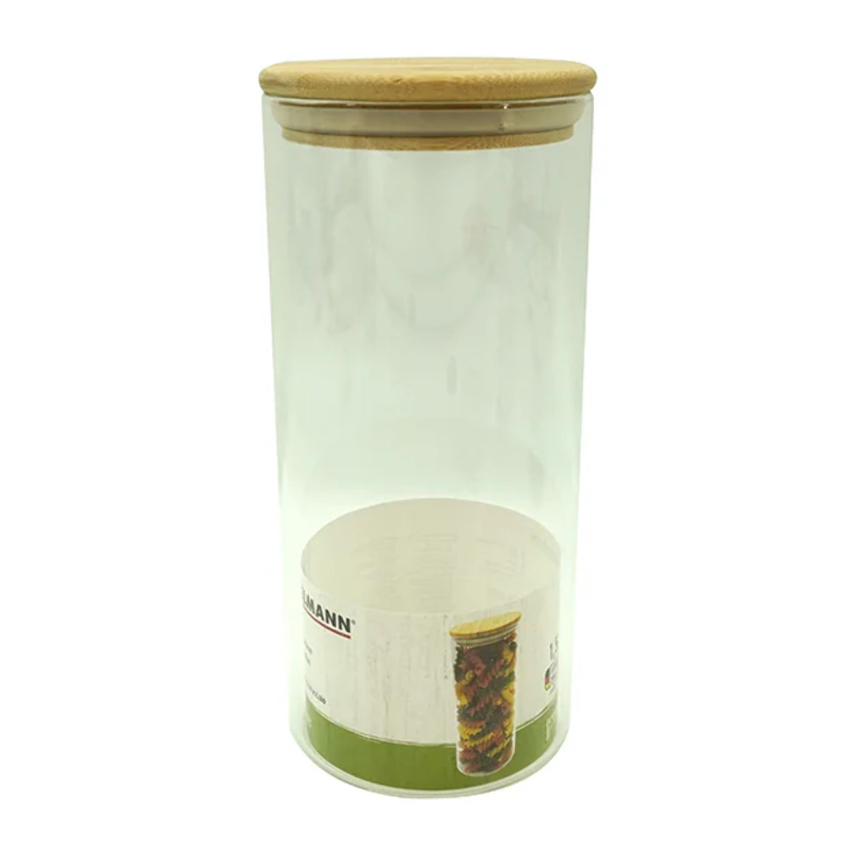 Boîte de conservation en verre 1,5L avec couvercle en Bambou Fackelmann Nature
