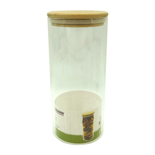 Boîte de conservation en verre 1,5L avec couvercle en Bambou Fackelmann Nature