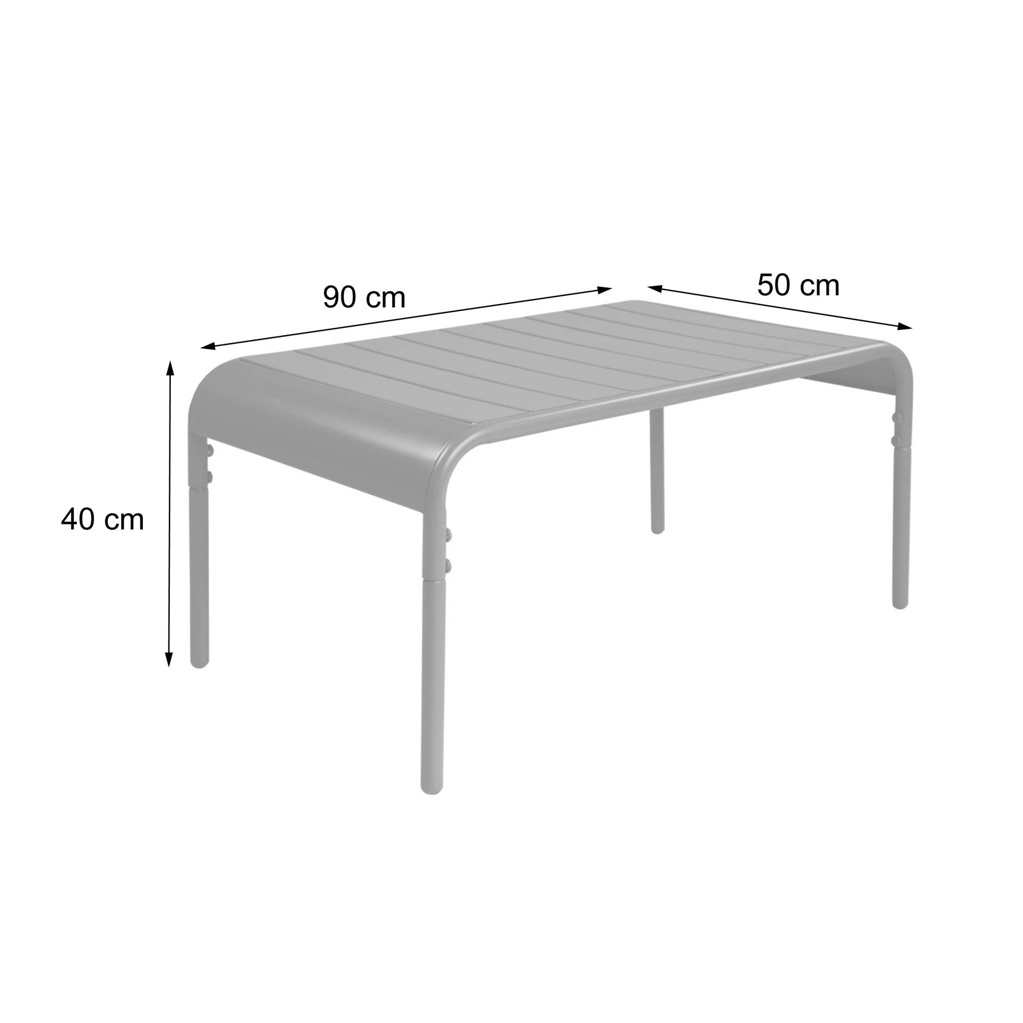 Table basse de jardin rectangulaire acier  AMÉLIA