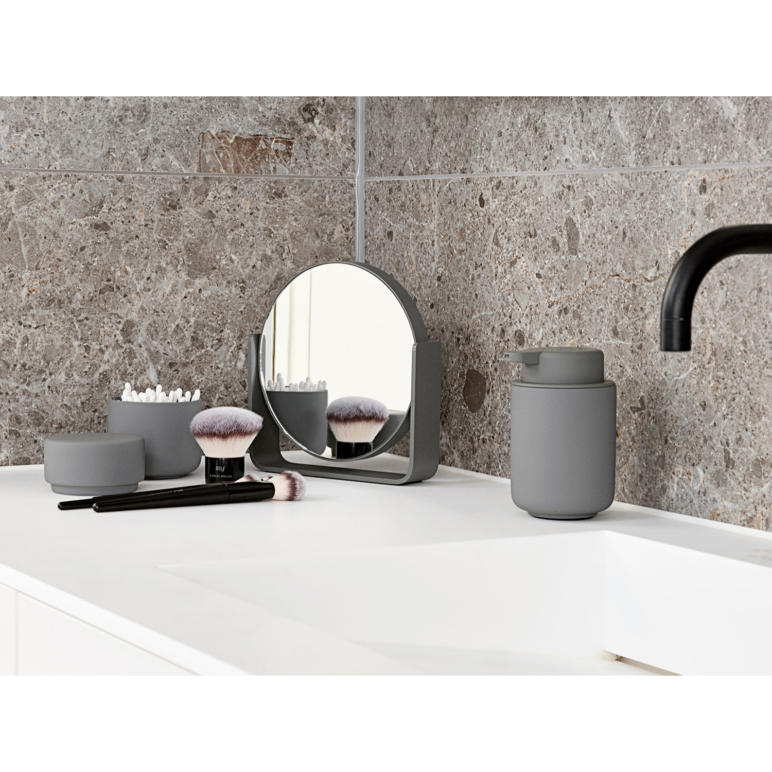 Miroir de table avec grossissement 5 x Ume Gris clair