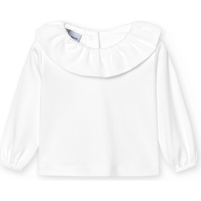 Camiseta bebé manga larga cuello volante