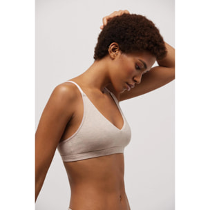 Reggiseno imbottito senza ferretto in cotone biologico beige