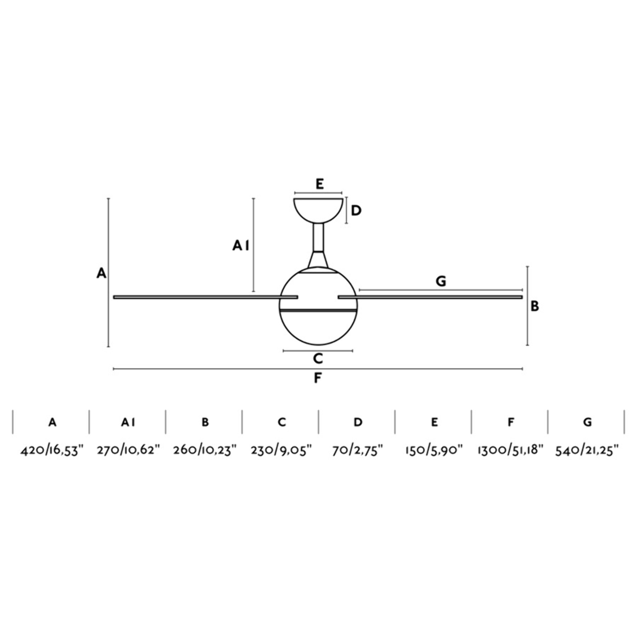 IZARO L LED ventilatore da soffitto bianco DC