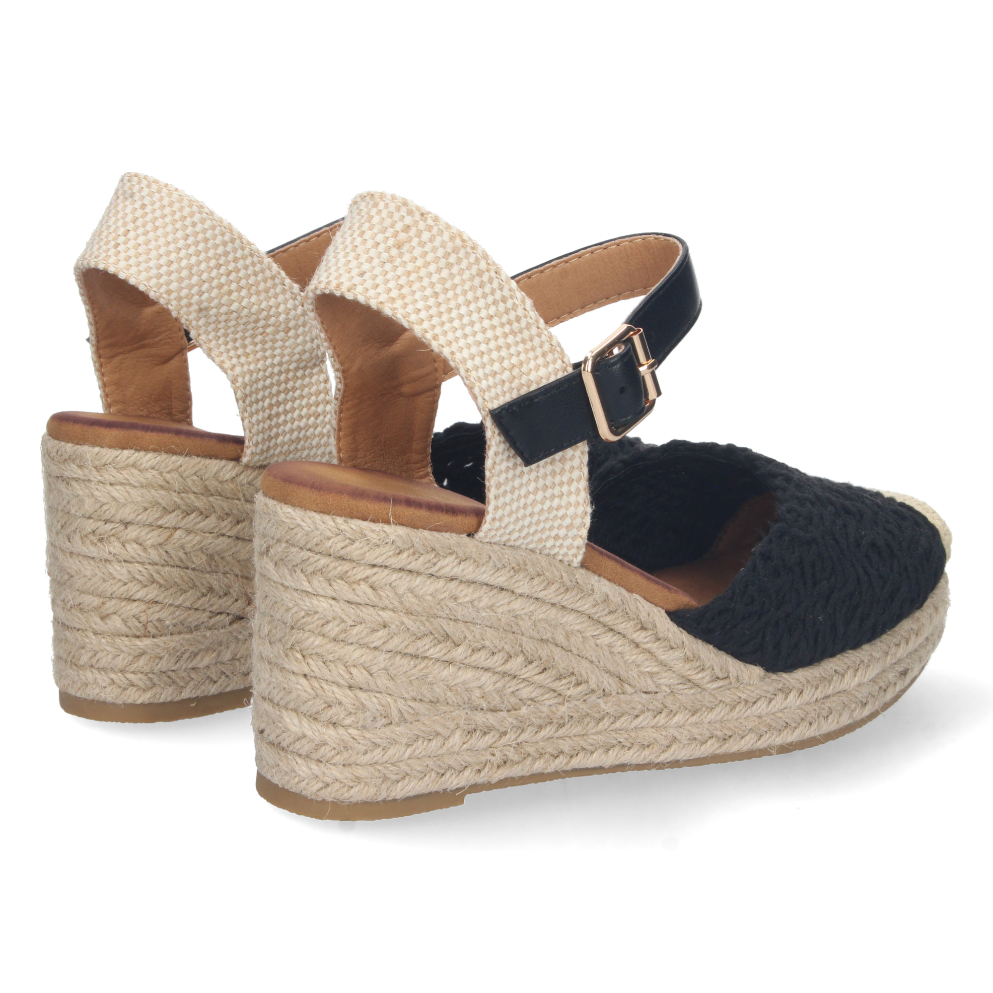 Sandalia de Cuña con Yute y Hebilla