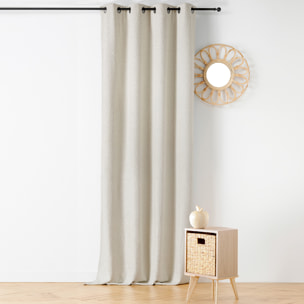 Rideau Thermique à Oeillets  - Effet Bouclé - Blanc