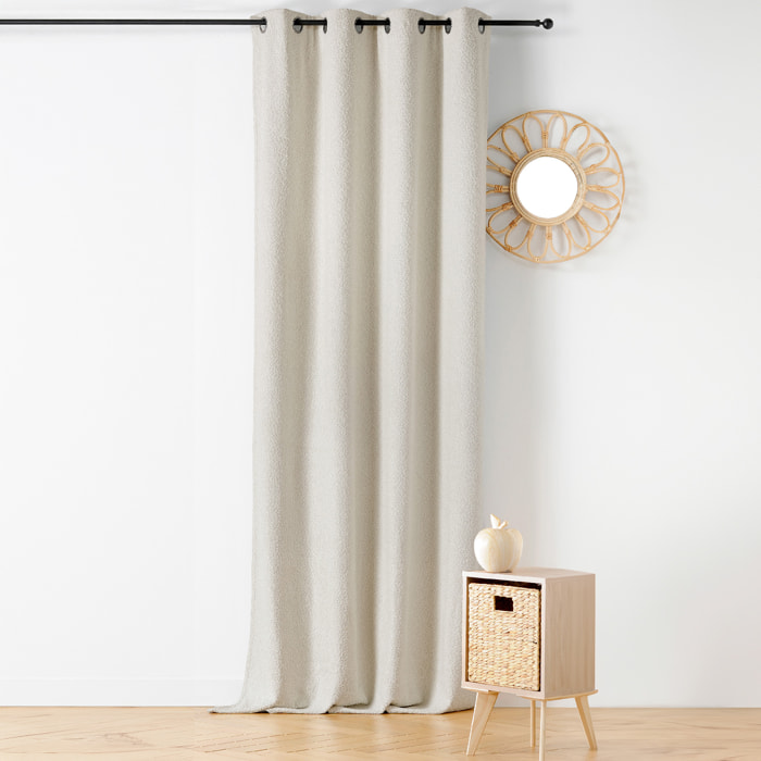 Rideau Thermique à Oeillets  - Effet Bouclé - Blanc