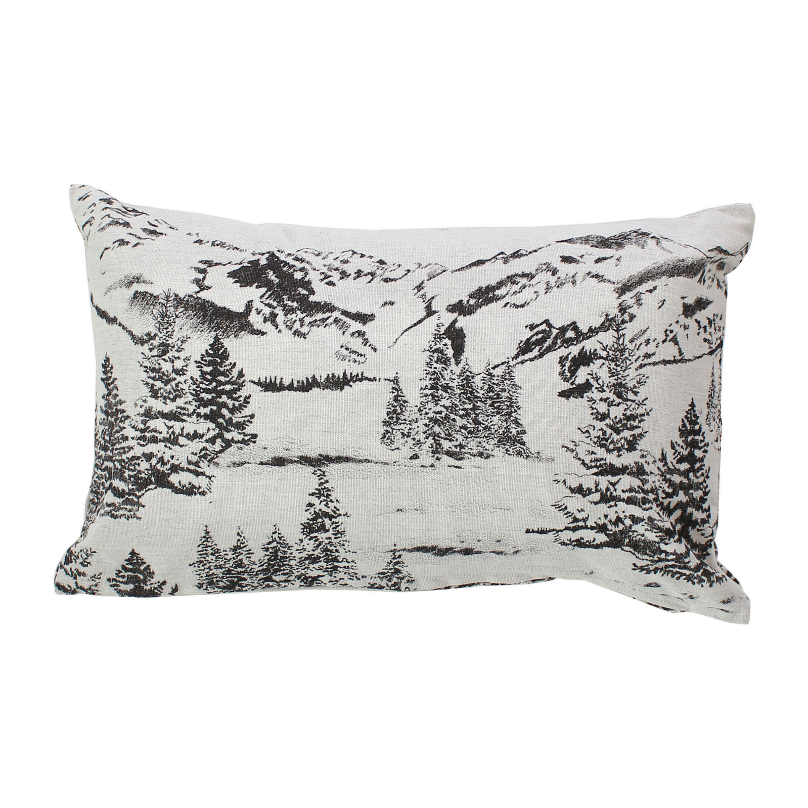 Coussin décoratif déhoussable style montagne - Gris anthracite