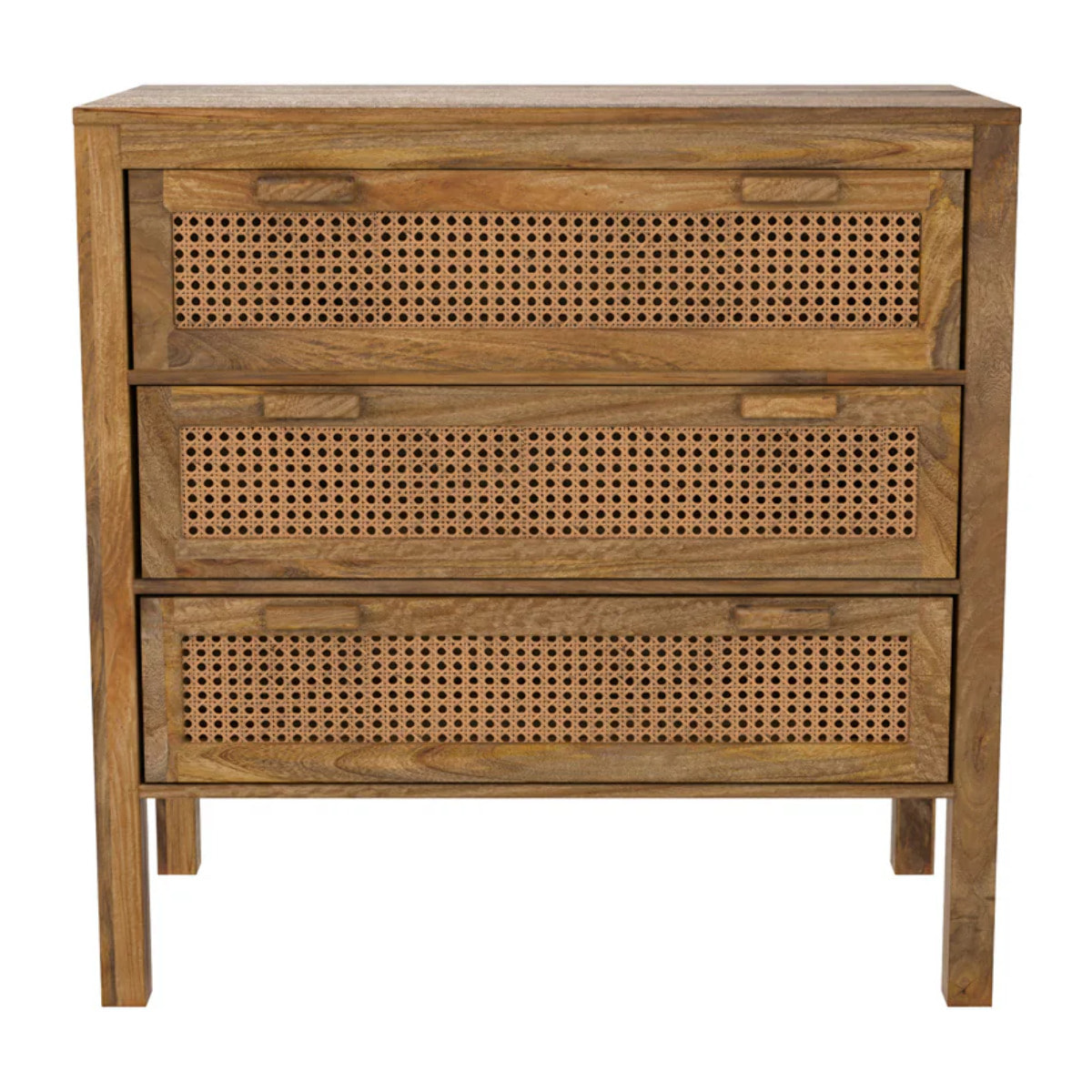 Commode en cannages et bois 3 tiroirs - Tiki