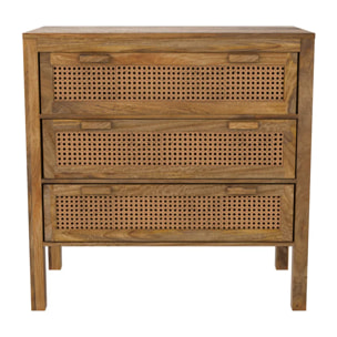 Commode en cannages et bois 3 tiroirs - Tiki
