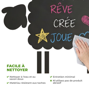 Sticker ardoise tableau noir - stickers muraux adhésif effaçable - MOUTONS 2