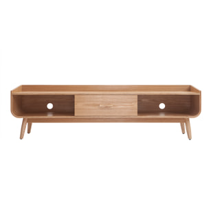 Meuble TV scandinave en bois clair L180 cm HALLEN