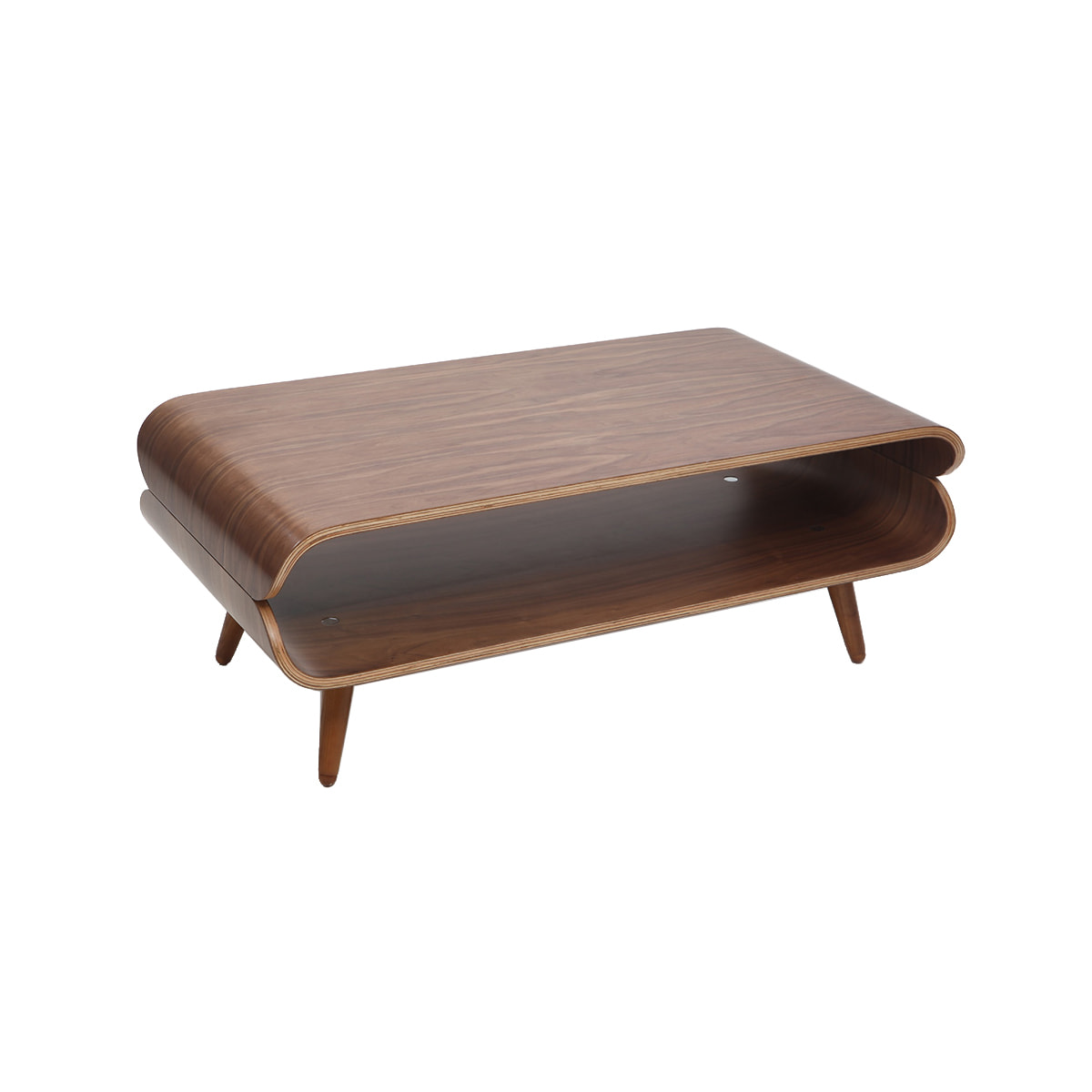 Table basse rectangulaire vintage bois foncé noyer L118 cm TAKLA