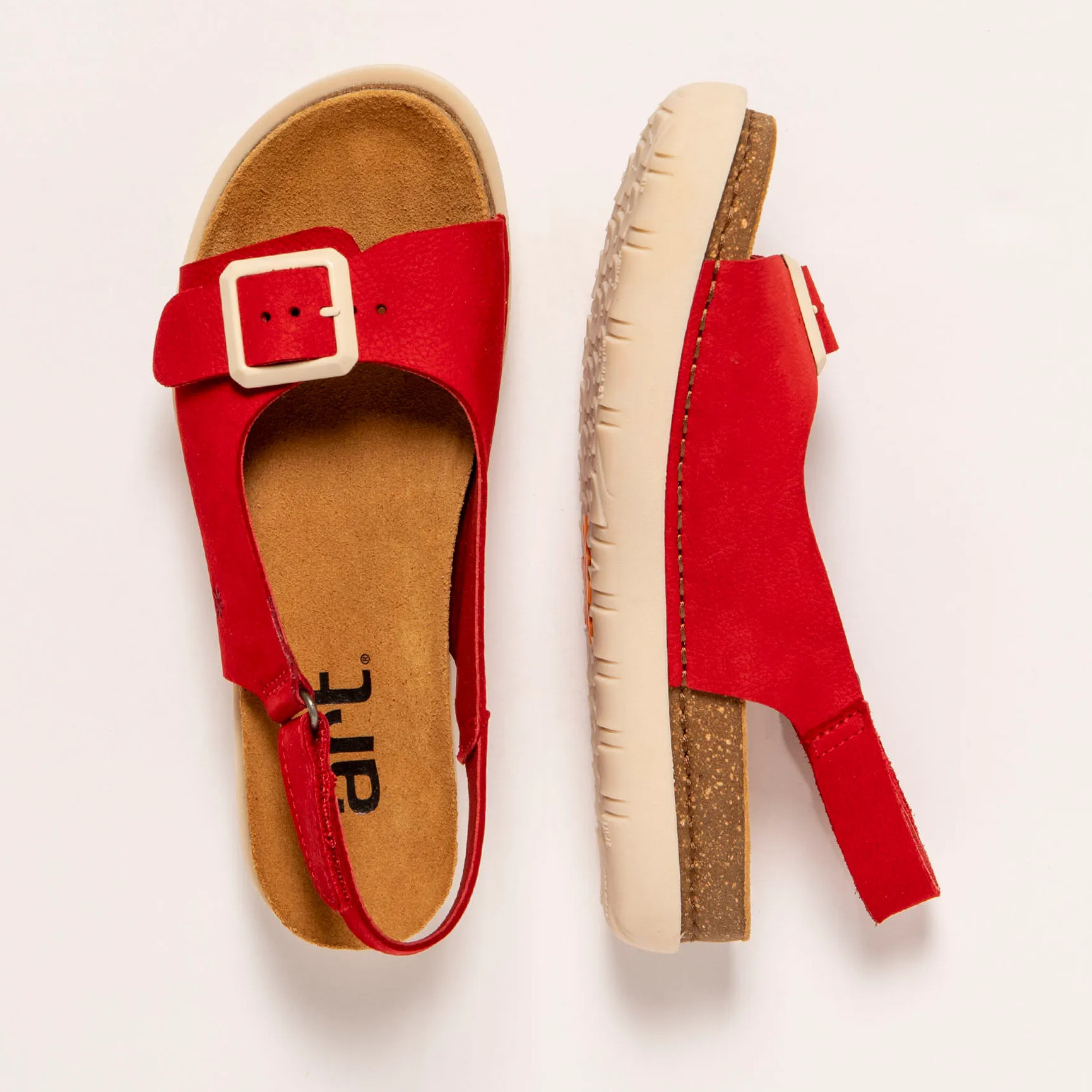 Sandalias 1719 NOBUCK RED /RHODES color Red