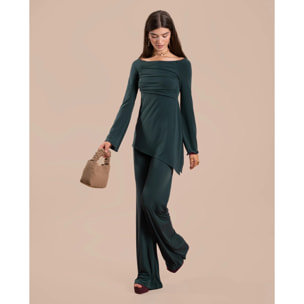 Pantalón palazzo con cintura elástica