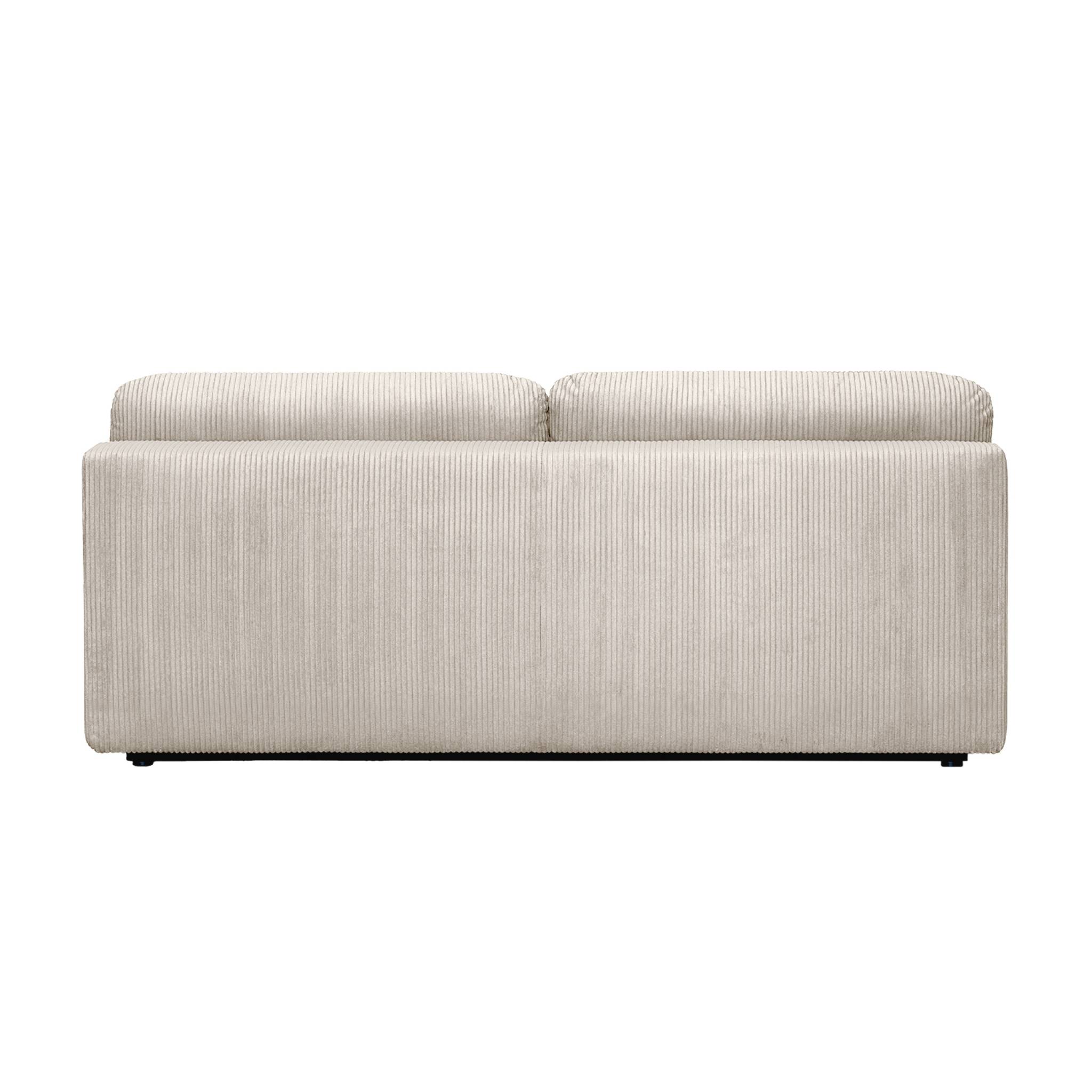 Banquette convertible 3 places velours côtelé greige avec coffre de rangement - L 192 x P 100 x H 81cm -Nelson