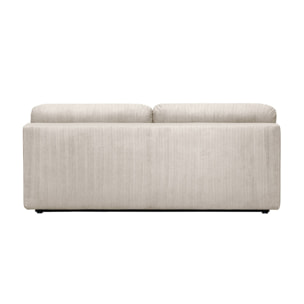Banquette convertible 3 places velours côtelé greige avec coffre de rangement - L 192 x P 100 x H 81cm -Nelson