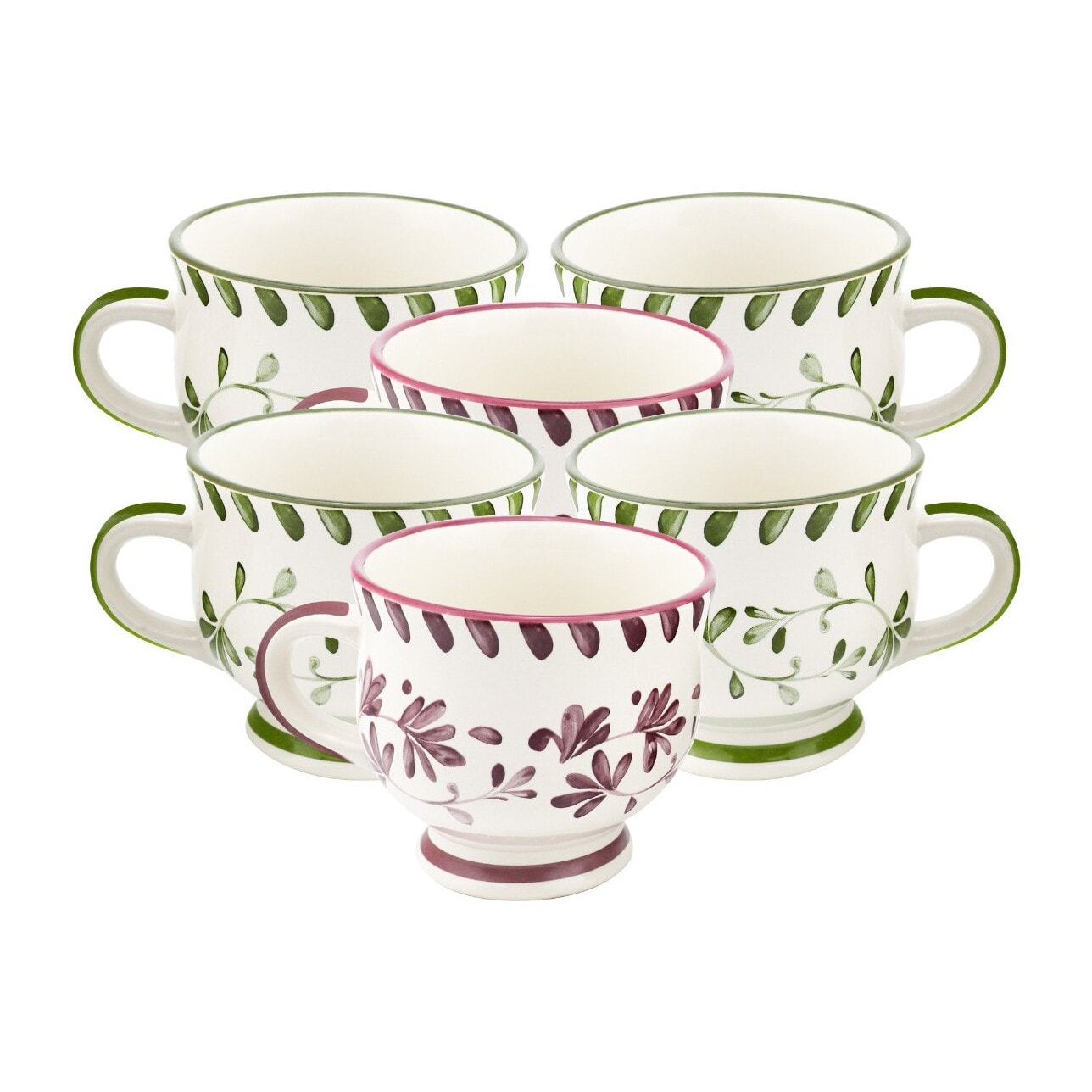 Lot de 6 mugs à pieds, TRATTORIA