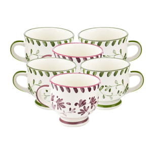 Lot de 6 mugs à pieds, TRATTORIA