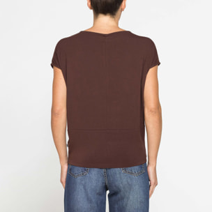 T-SHIRT IN VISCOSA CON SCOLLO A BARCHETTA
