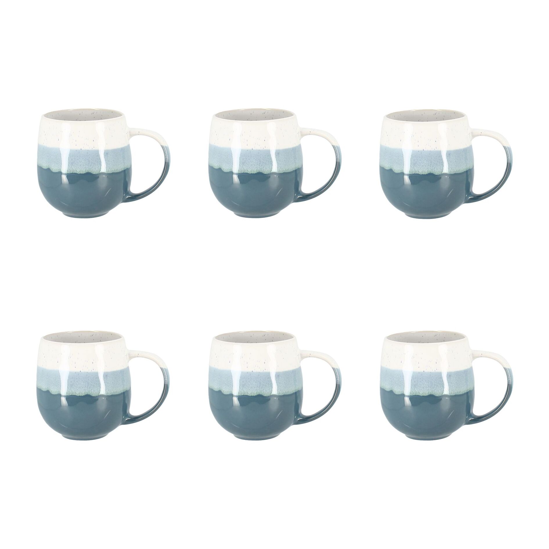 Lot de 6 mugs bleus en grès 44cl RIGA