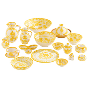 J-Line cendrier Granada - céramique - blanc/jaune - large