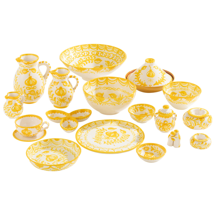 J-Line cendrier Granada - céramique - blanc/jaune - large