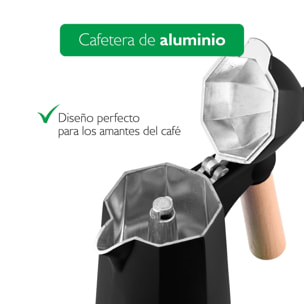 Cafetera de aluminio, 6 tazas, black & white Benetton