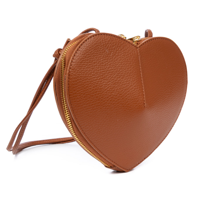 Borsa a spalla Barbaresco donna, a forma di cuore. Pelle autentica Dollaro.