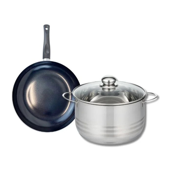 Ensemble de 1 Poêle de cuisson 20 cm et 1 faitout 20 cm Elo Prima Brillant