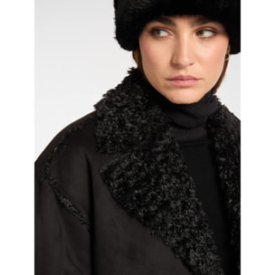 Elena Mirò - Cappotto in tessuto morbido con tasche - Nero