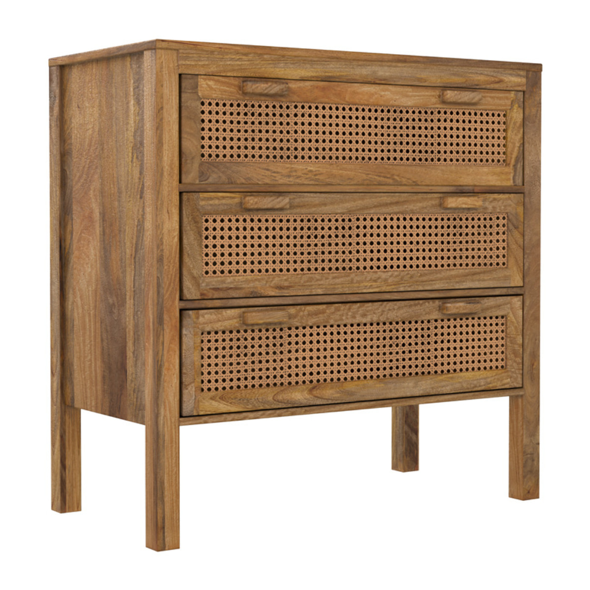 Commode en cannages et bois 3 tiroirs - Tiki