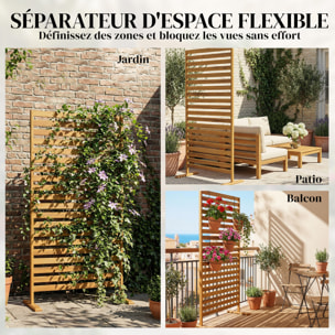 Claustra brise vue bois autoportant 80 x 170 cm pré-huilé