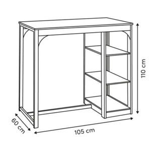 Table de bar 2 places Eat up blanc et bois