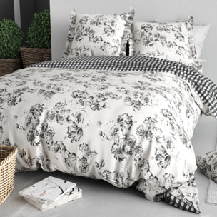 Parure housse de couette 3pcs 100% coton 57 fils ornella