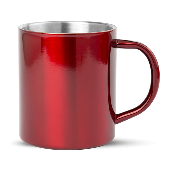 Yozax tazza in acciaio inox da 280ml di capacità con un originale design bicolore, finitura lucida.