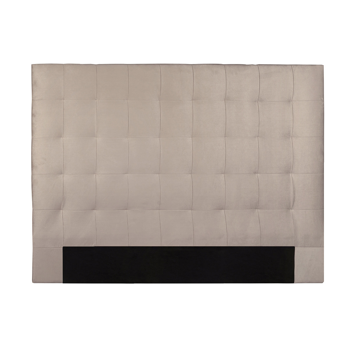 Tête de lit capitonnée en tissu velours taupe L140 cm HALCIONA