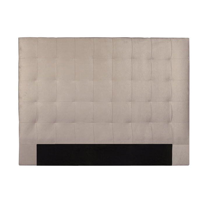 Tête de lit capitonnée en tissu velours taupe L140 cm HALCIONA