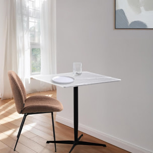 Tavolo da bar con effetto marmo grigio 70x70x77,5 cm - Tahlia