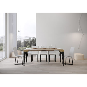 Consola extensible 90x40/300 cm Paxon Roble Natural estructura Antracita