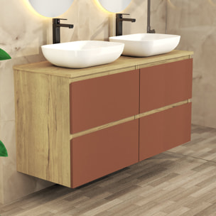 Conjunto de Baño Nia | Mueble Suspendido | 120 cm Scarlato |Cuatro Cajones | Lavabo Sobrepuesto | No incluye Espejo | Mueble Montado| Alday