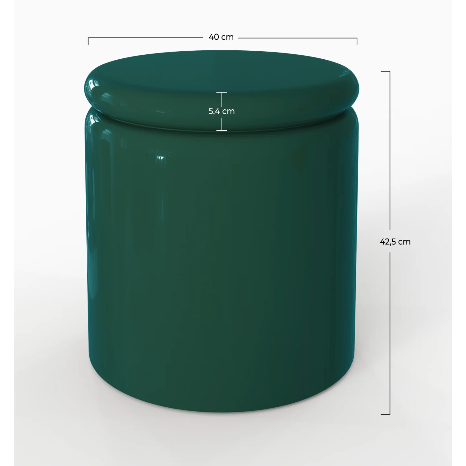 Table d'appoint laquée vert canard en MDF, D40 cm - Oscar