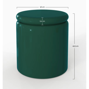 Table d'appoint laquée vert canard en MDF, D40 cm - Oscar
