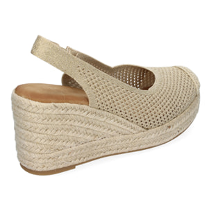 Sandalia de Mujer con Cuña de Yute, Diseño Calado, Elegante y Comodo