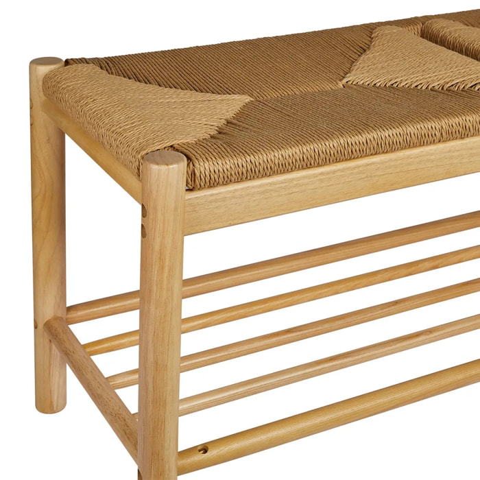 Banc "Maesi" hévéa beige 95x35cm
