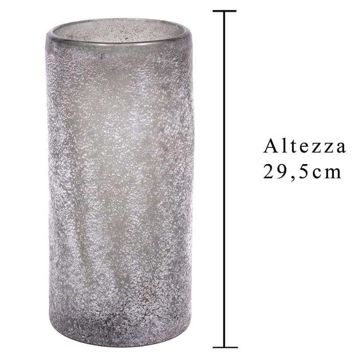 Vaso Fiori. Altezza 29,5 Cm - Pezzi 1 - 14,5X29,5X14,5cm - Colore: Grigio - Bianchi Dino - Decori Casa E Complementi